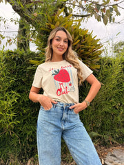 Camiseta Estampado Strawberry Mocca