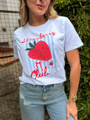 Camiseta Estampado Strawberry Blanco