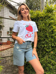 Camiseta Estampado Strawberry Blanco