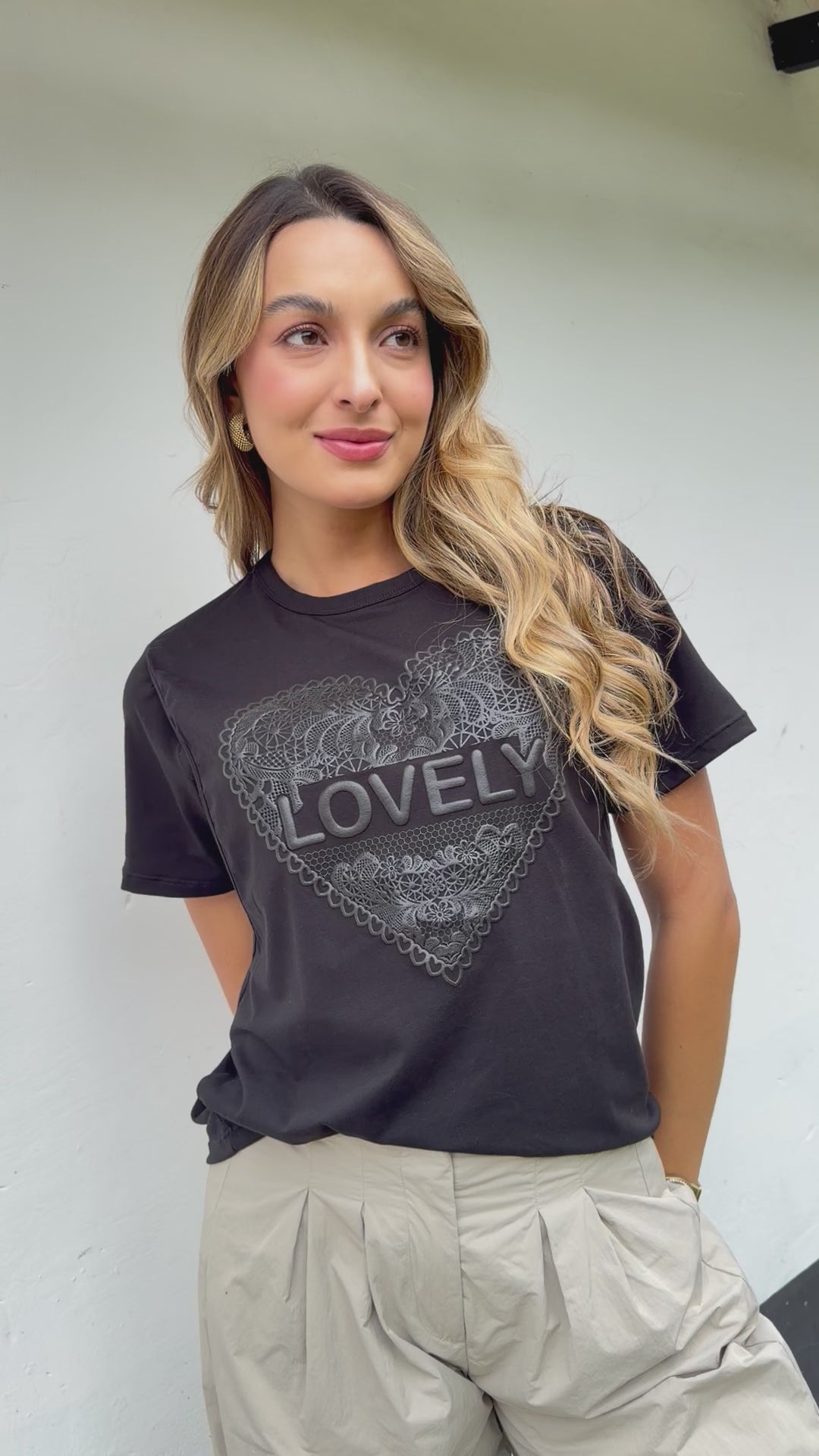 Camiseta Estampado Corazón Color Negro