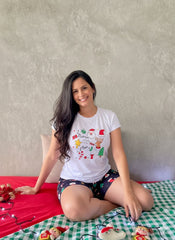 Pijama Short Azul Papá Noel