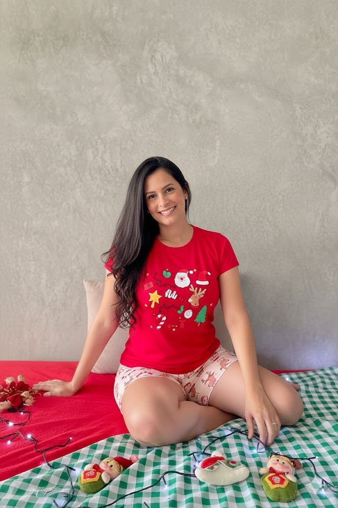 Pijama Short Crema Reno